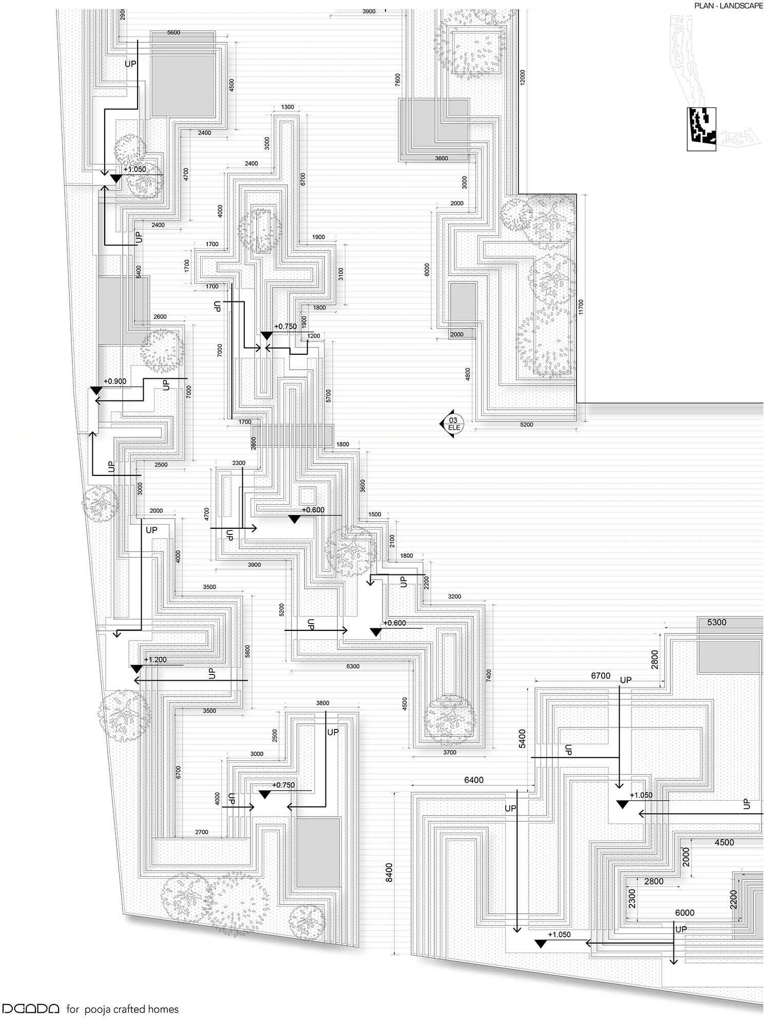 印度楼梯井水景迷宫式住宅景观设计-25