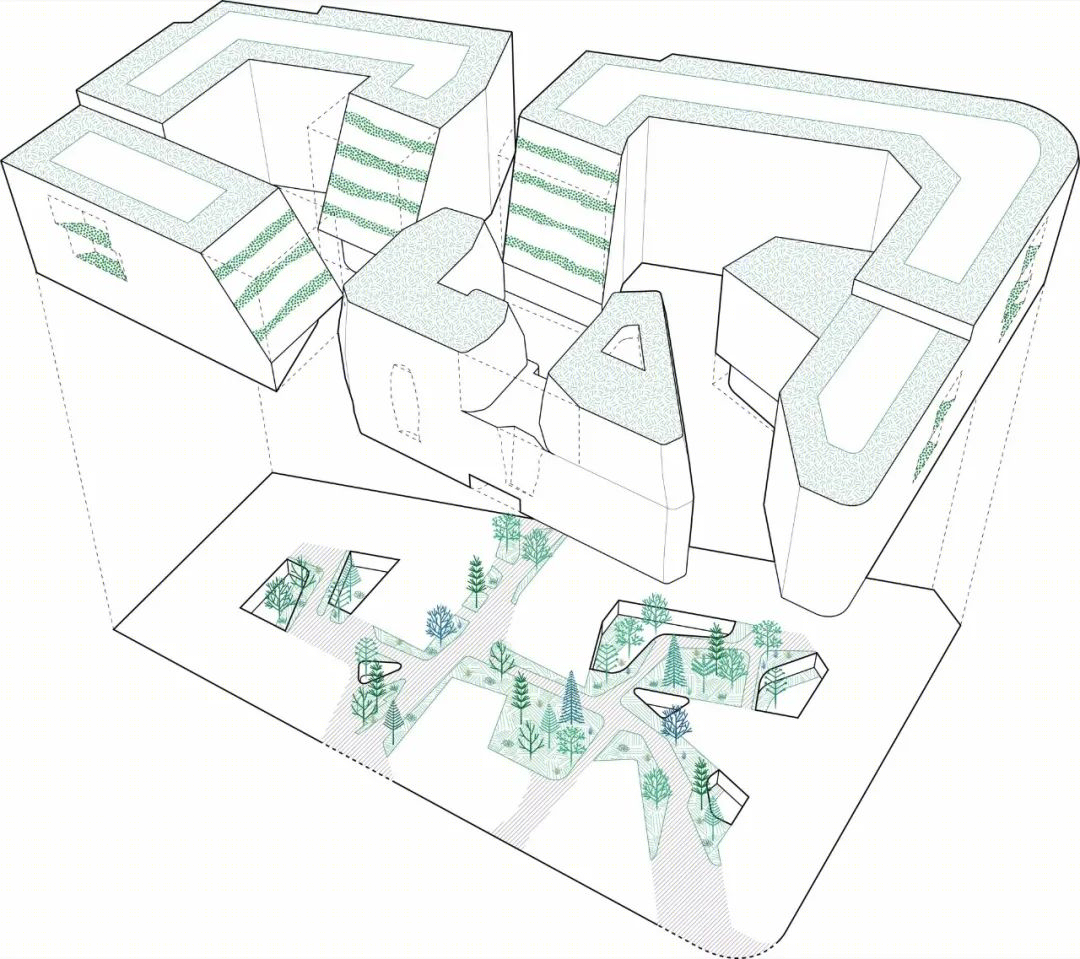 白色巨石中的绿色庇护所 · Origine 办公建筑丨法国丨Maud Caubet Architects-51