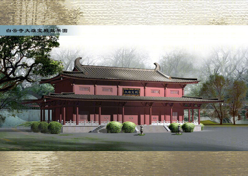 仿唐建筑风格的寺庙规划与景观设计-9