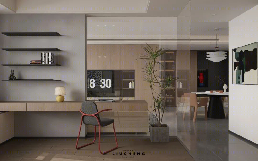 中海九樾三口之家 · 简约明亮,空间利用翻倍丨六呈空间设计-52