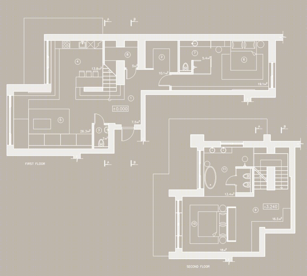 乌克兰 200㎡住宅变身现代四层公寓,Sergey Makhno Architects 打造自然艺术空间-8