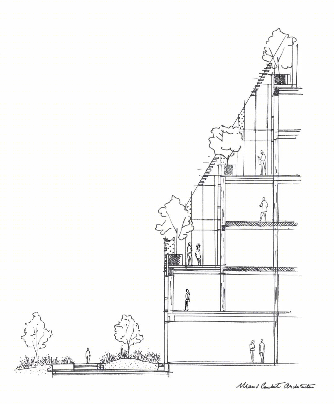 白色巨石中的绿色庇护所 · Origine 办公建筑丨法国丨Maud Caubet Architects-58