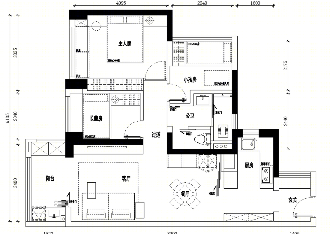 80㎡简约住宅优化设计-7