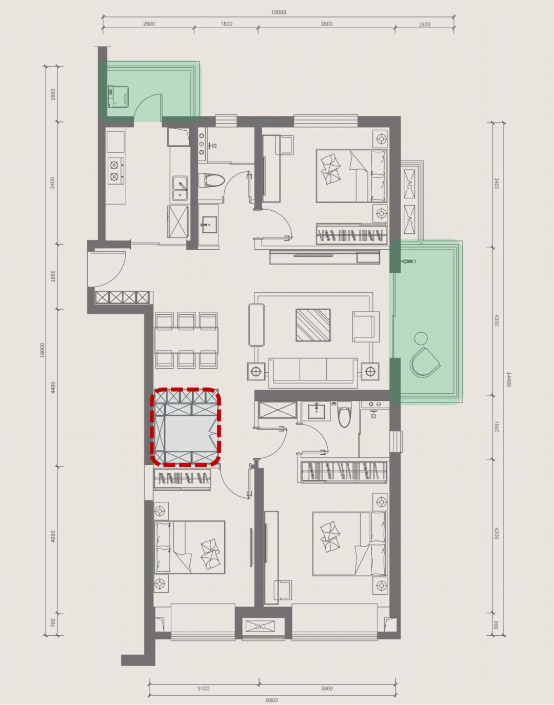 大三房户型设计探究丨搜建筑-28