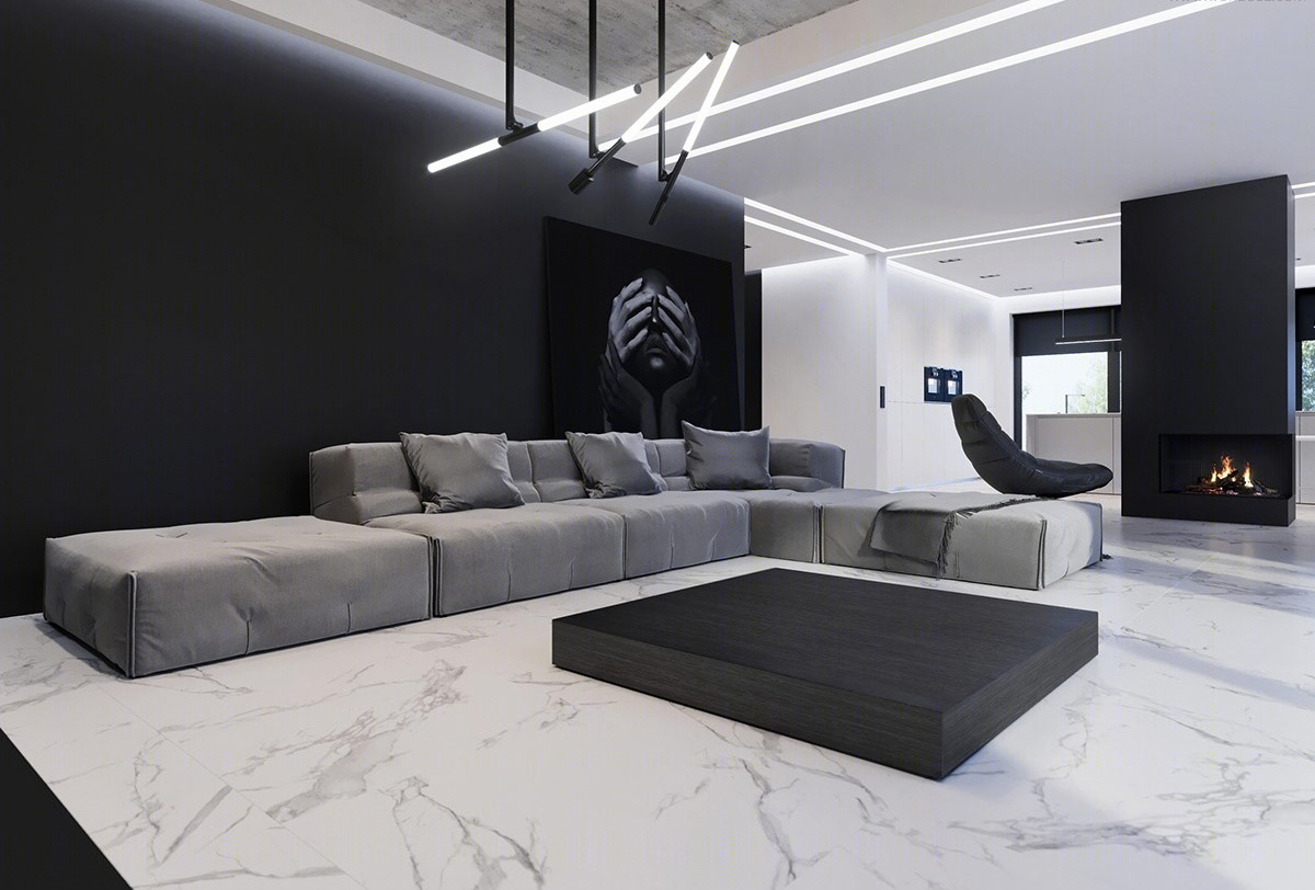 Studio Light Design--黑白灰现代简约住宅，简单不失精致！-2