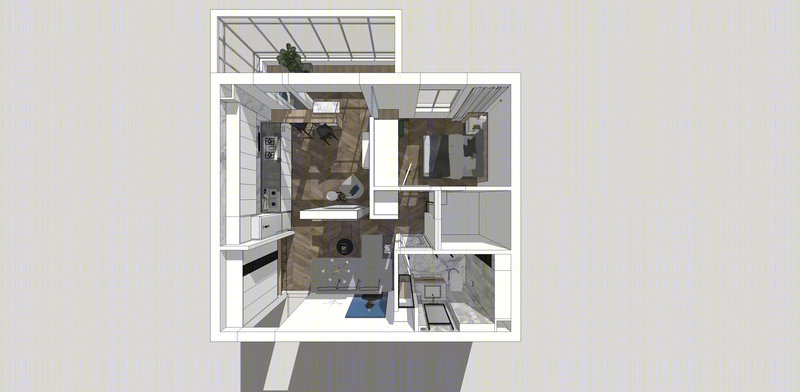 本润嘉园 C 区单身住宅设计 | 空间延展与透明趣味-12
