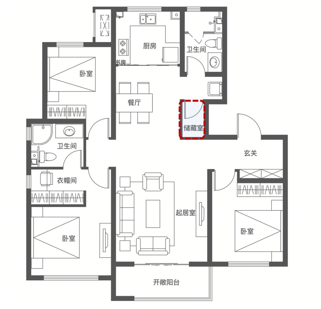 大三房户型设计探究丨搜建筑-33