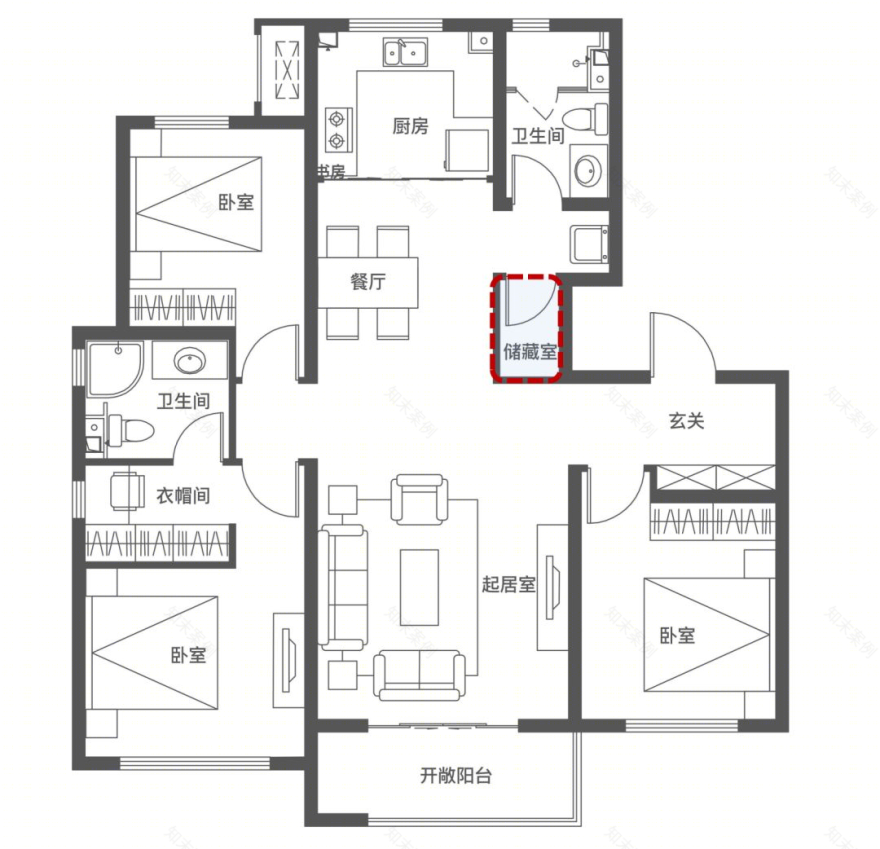 大三房户型设计探究丨搜建筑-33