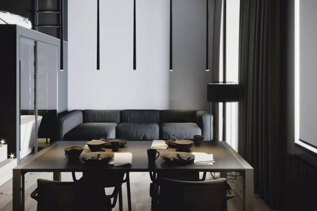 基辅高级黑 LOFT,功能主义与空间完美结合-21