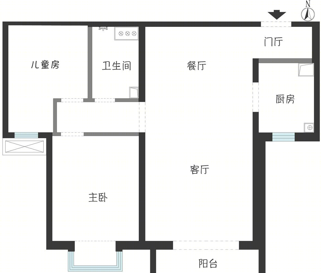 都市风 73㎡平层 2 居设计丨JORYA 玖雅-3