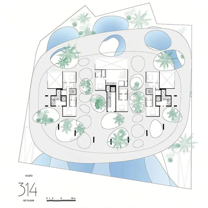 希腊雅典“贝壳状”住宅建筑设计,有机形式与水景完美融合-23