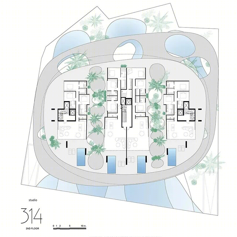 希腊雅典“贝壳状”住宅建筑设计,有机形式与水景完美融合-24