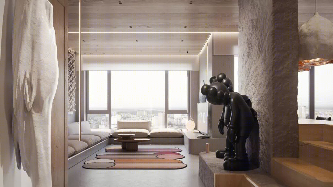 乌克兰 200㎡住宅变身现代四层公寓,Sergey Makhno Architects 打造自然艺术空间-30