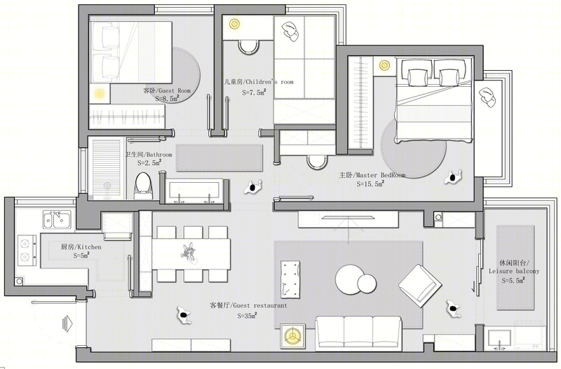 85m²复古混搭风，打造时光怀旧之旅-26