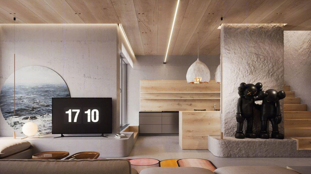 乌克兰 200㎡住宅变身现代四层公寓,Sergey Makhno Architects 打造自然艺术空间-31