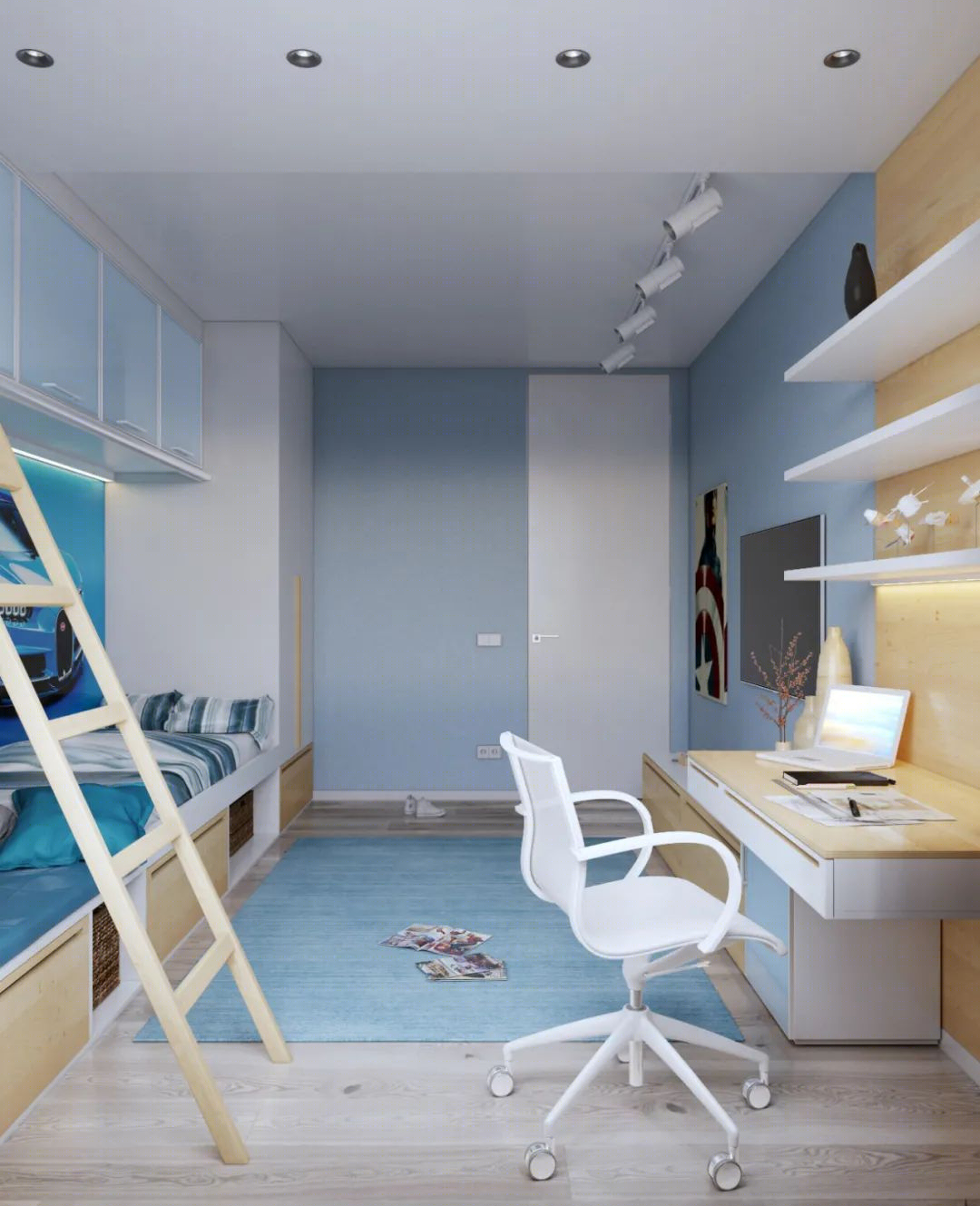 黑白灰与原木色的精致三居室丨Grani Studio-42