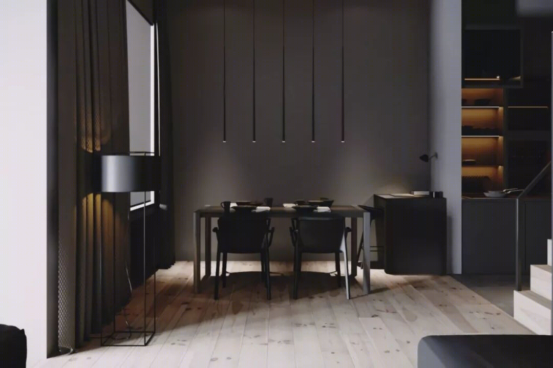 基辅高级黑 LOFT,功能主义与空间完美结合-34
