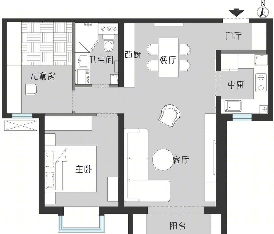 都市风 73㎡平层 2 居设计丨JORYA 玖雅-11