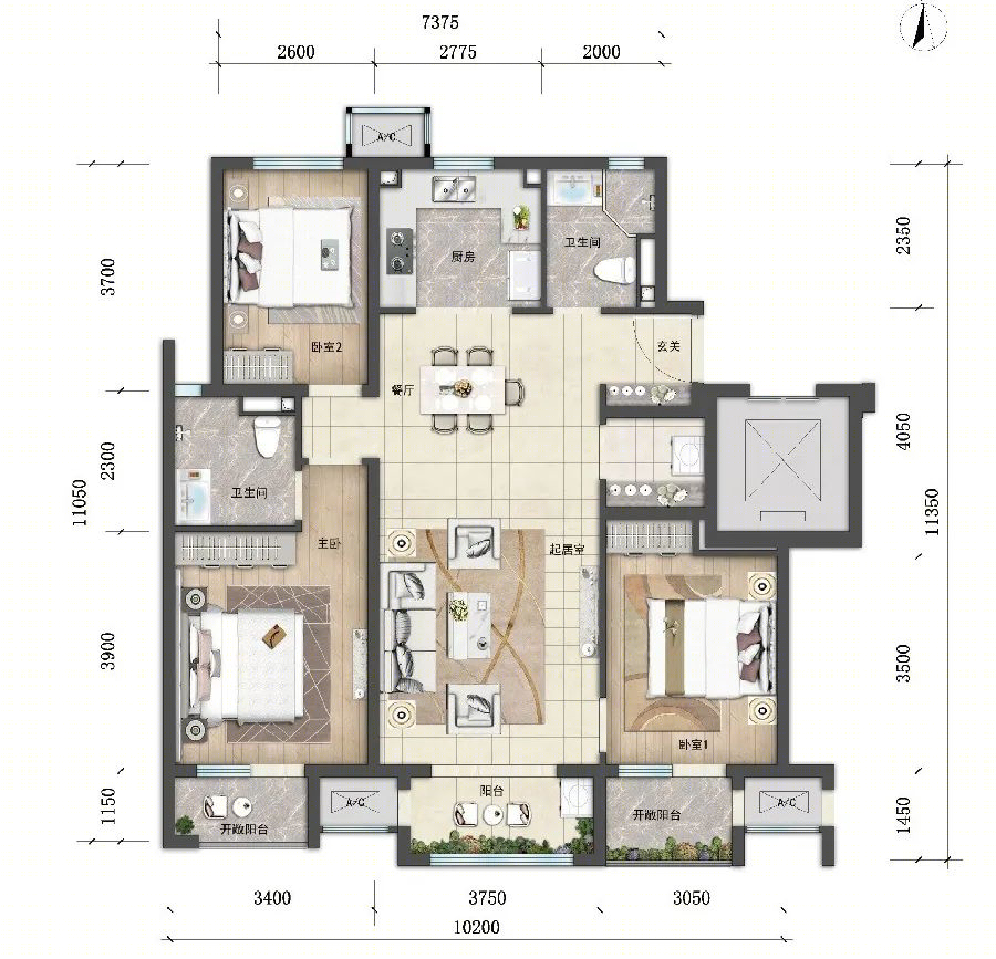 大三房户型设计探究丨搜建筑-45