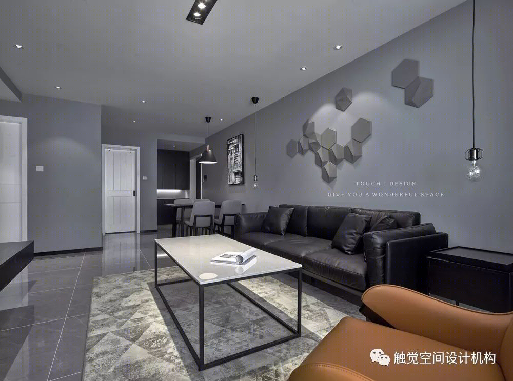天津融创蘭园 95㎡简约黑白调空间-9
