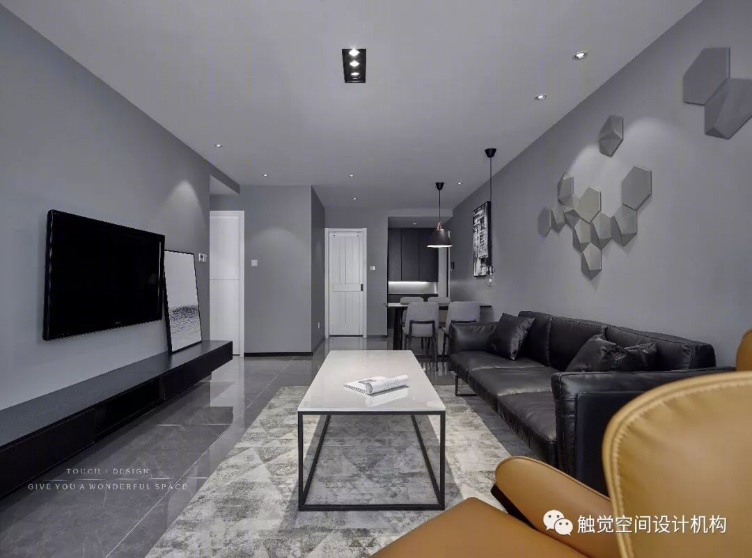 天津融创蘭园 95㎡简约黑白调空间-11