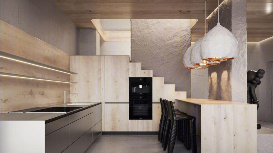 乌克兰 200㎡住宅变身现代四层公寓,Sergey Makhno Architects 打造自然艺术空间-34