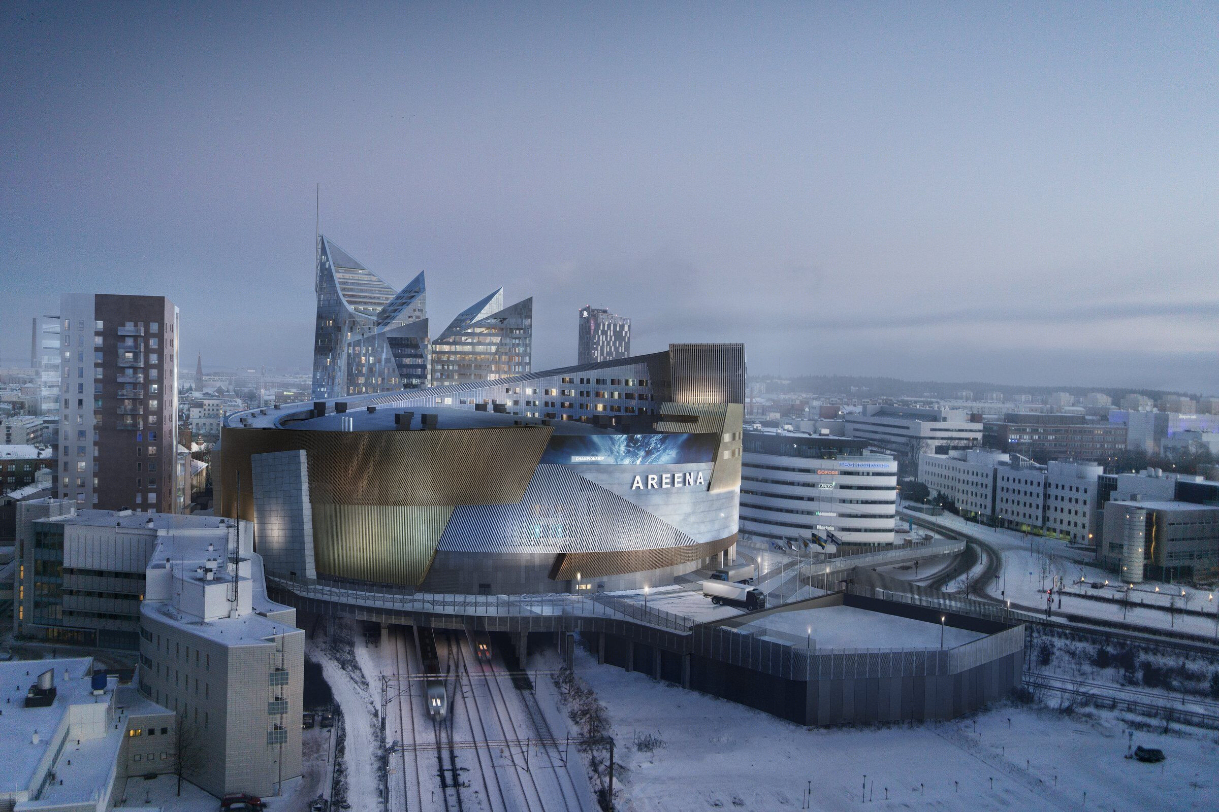 芬兰塔帕瑞 Crown Central Deck and Arena 综合体 | Daniel Libeskind 的城市复兴之钻-9