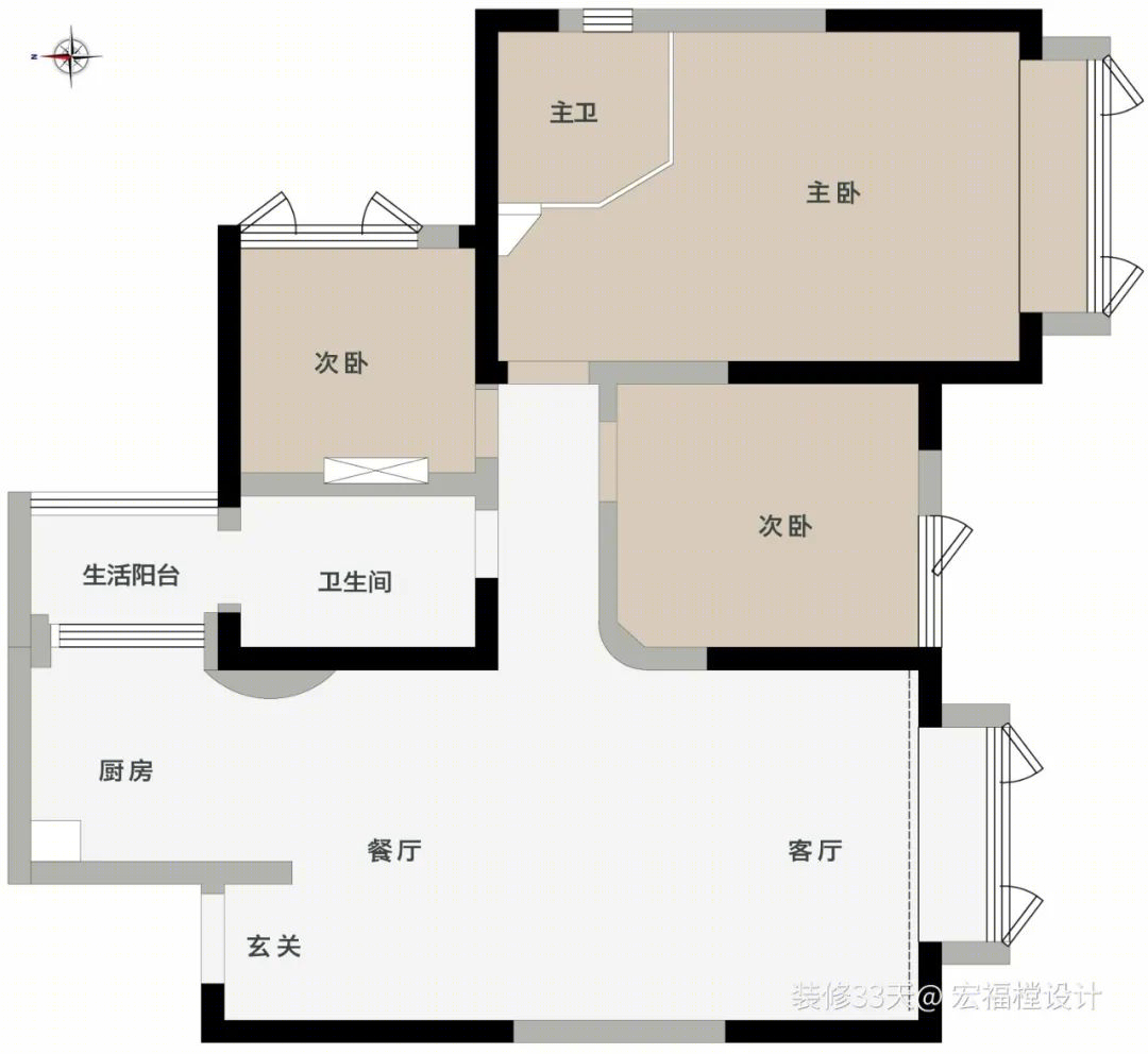 复古时尚混搭,93 平三室的惊艳改造丨中国成都丨宏福樘设计(成都)-3