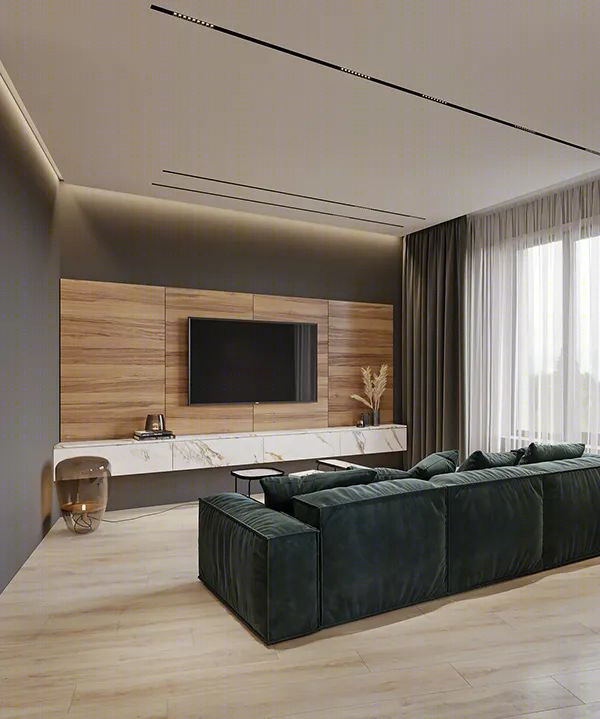 黑白灰与原木色的精致三居室丨Grani Studio-51