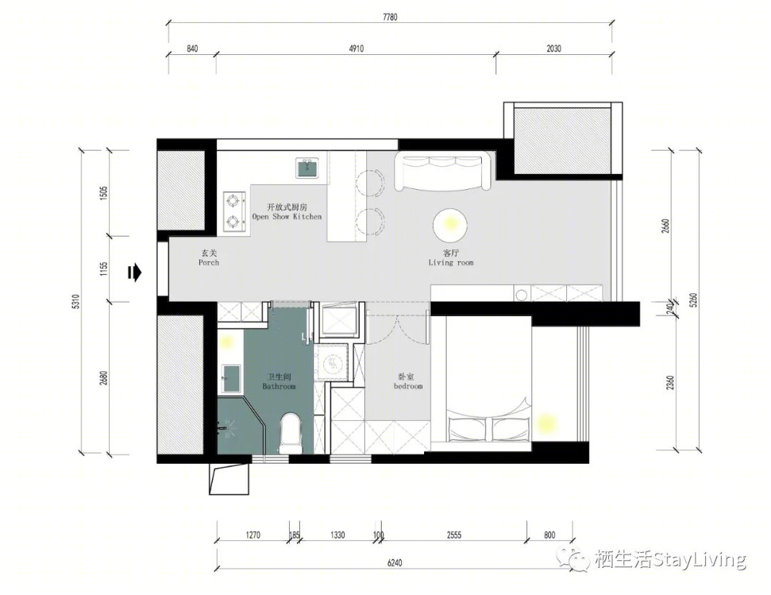 35㎡现代风奶茶治愈系小宅丨中国深圳丨栖设计团队-16