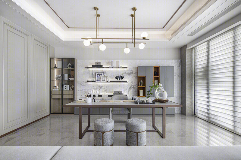 李娜设计咸阳外滩一号样板间 打造空中庭院江景豪宅-18