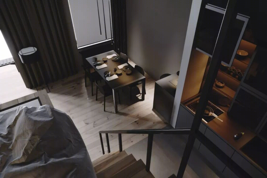 基辅高级黑 LOFT,功能主义与空间完美结合-35