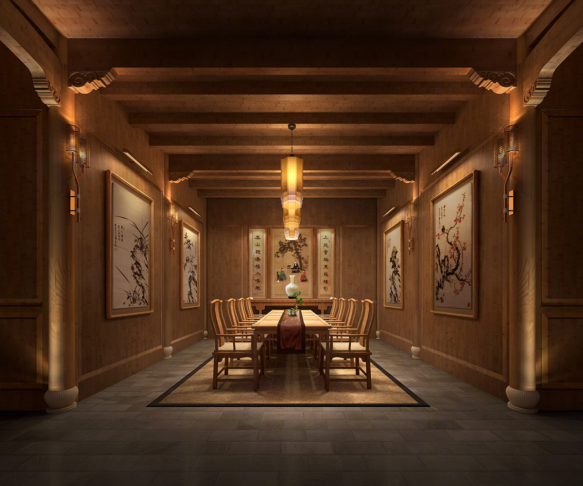 汇艺铭设计——中式餐厅 | 宁静月夜，悠长时光-3