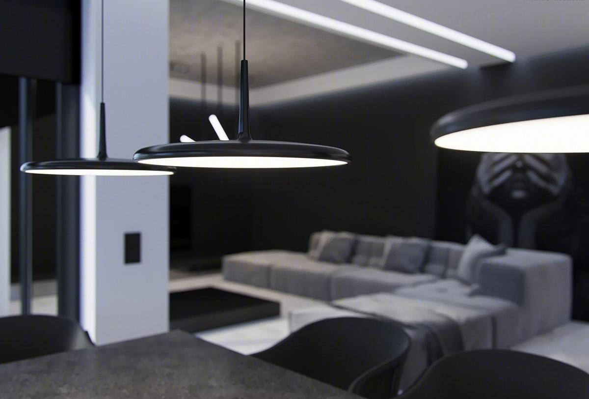 Studio Light Design--黑白灰现代简约住宅，简单不失精致！-9