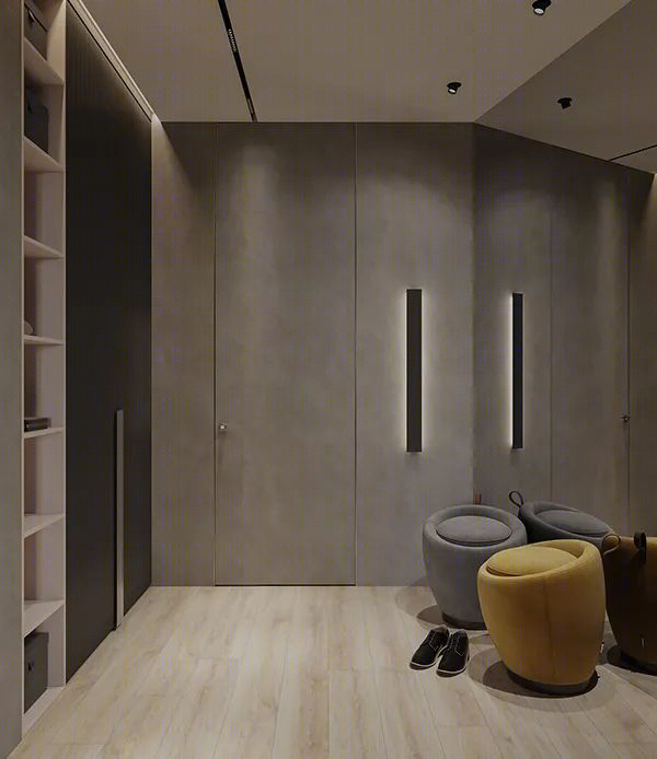 黑白灰与原木色的精致三居室丨Grani Studio-54