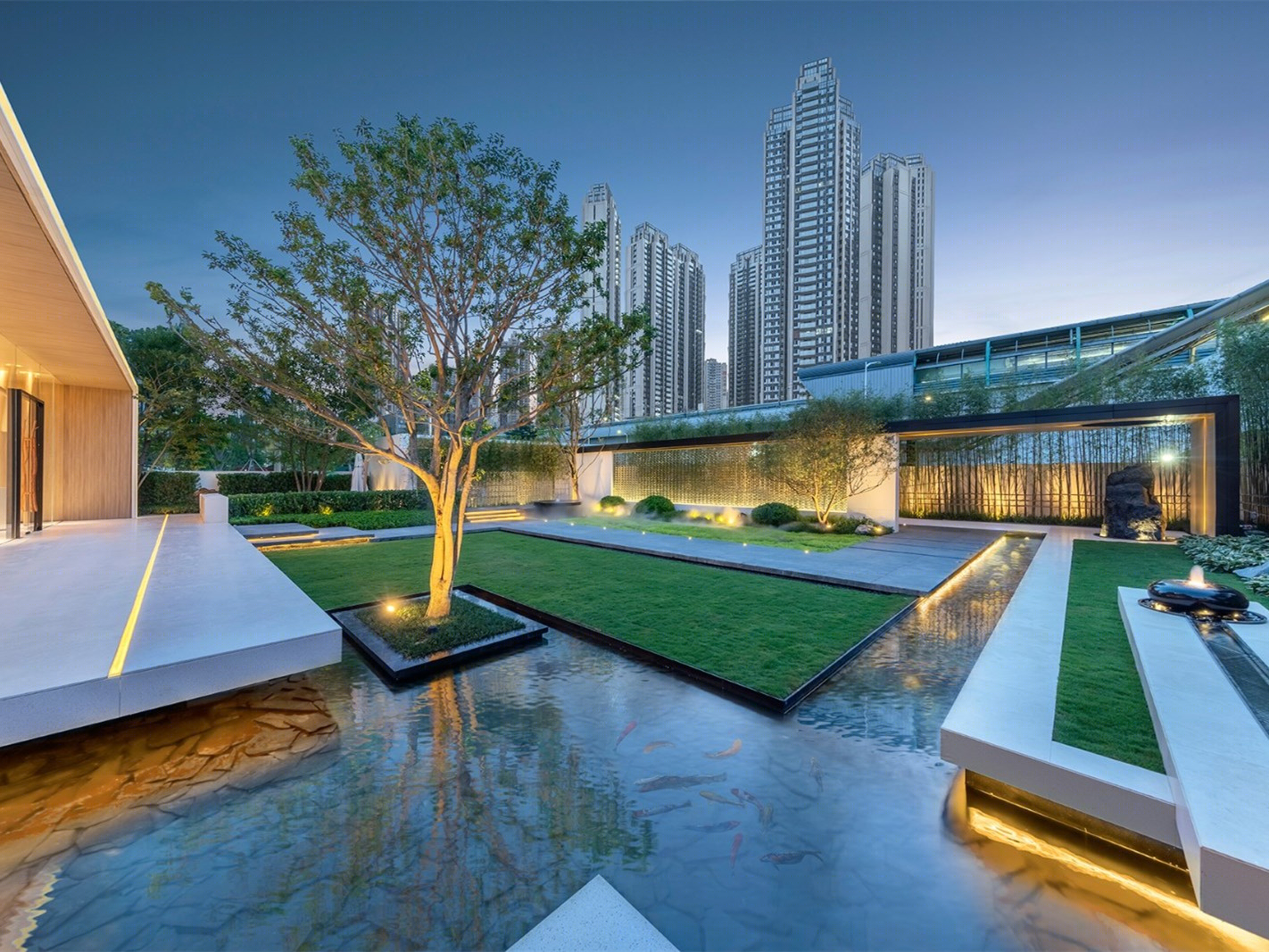 深圳中海·汇德理住宅区景观，现代简约都市绿洲-3
