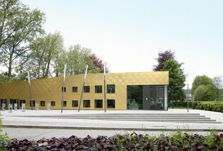 比利时全金色面板覆盖的图书馆丨plus office architects-15
