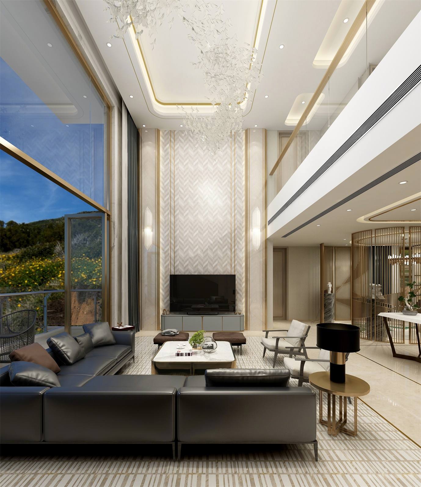 厦门米洛西 450㎡现代轻奢超大别墅设计-12