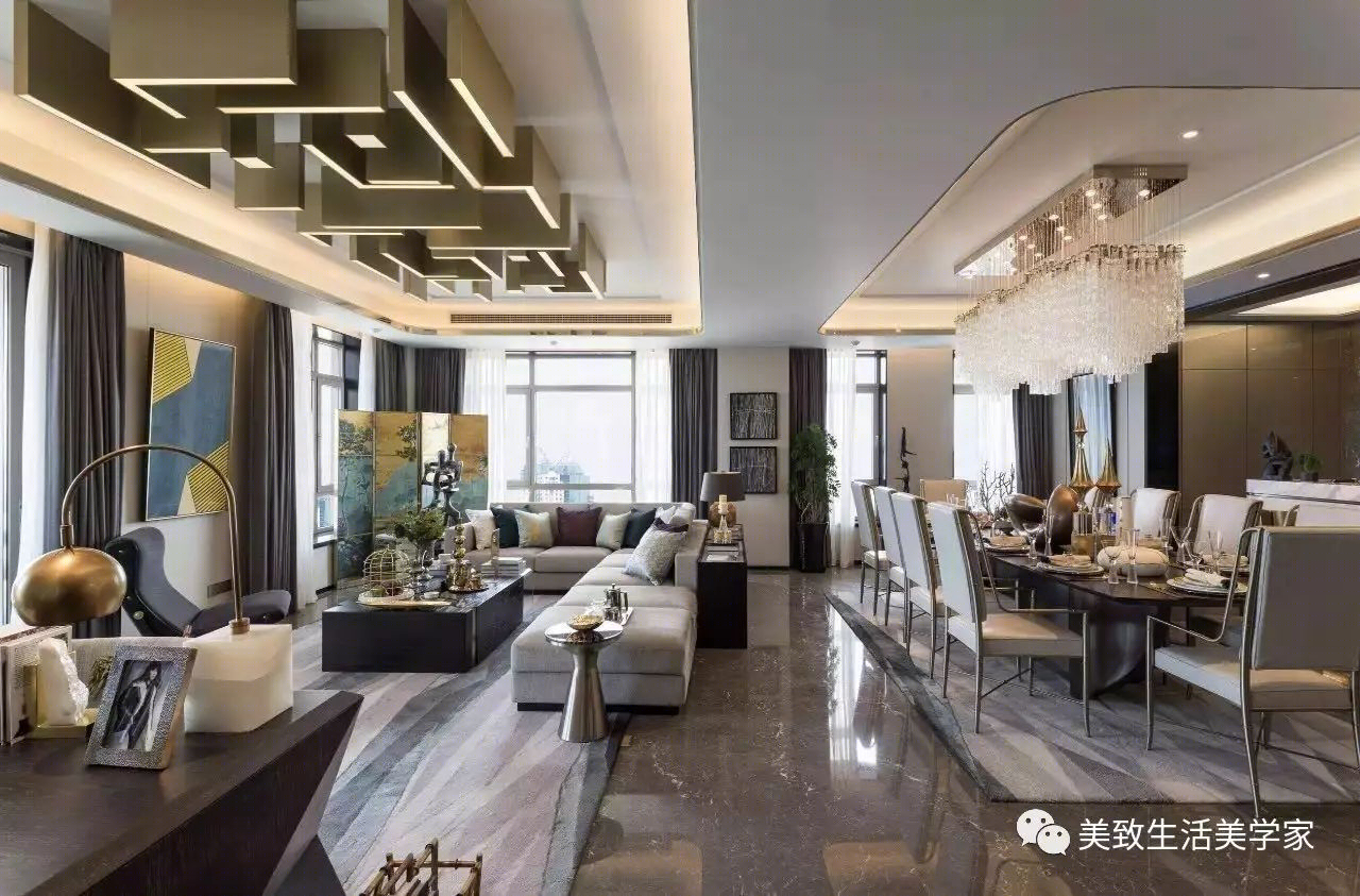 万科翡翠滨江 300㎡样板间 | 手工奢华与艺术的完美融合-9