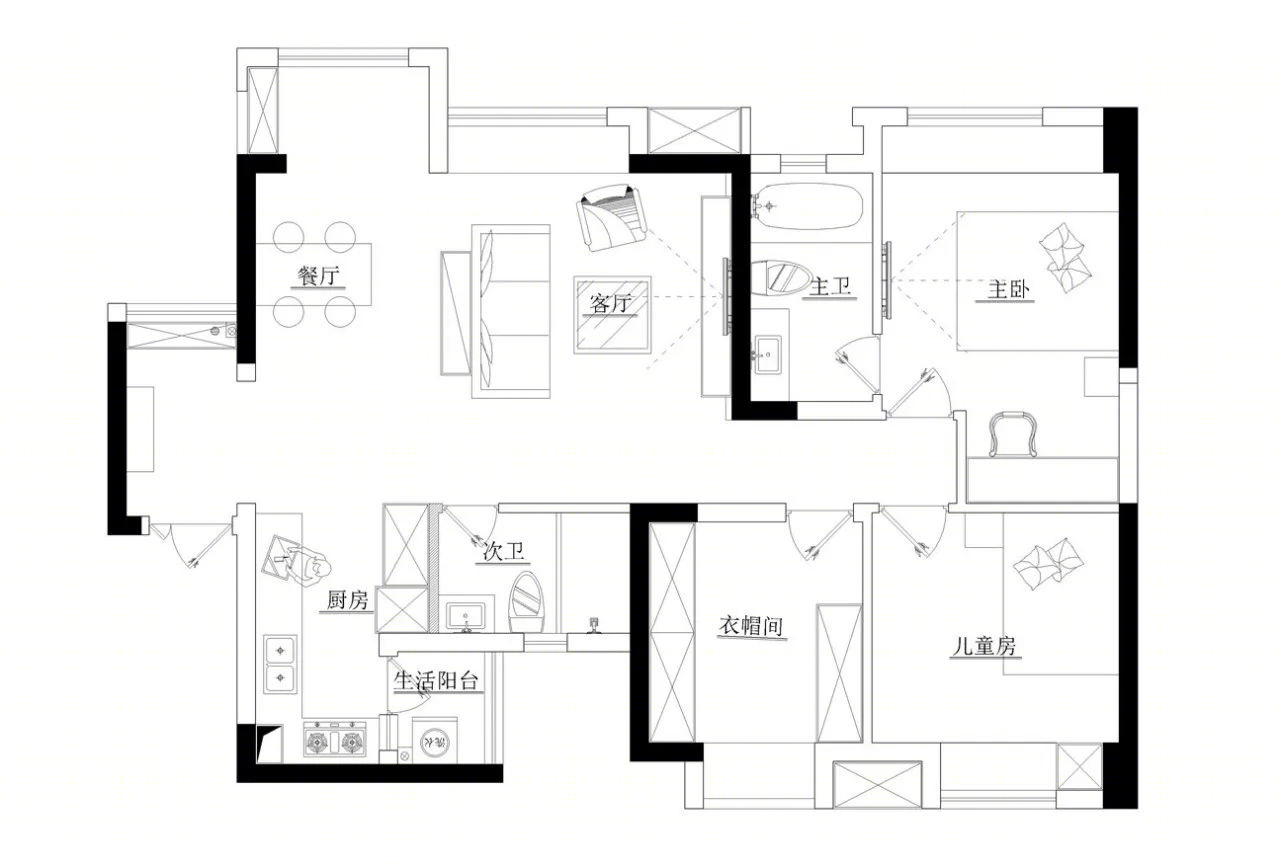 华侨城原岸 105 平混搭风家居设计，展现优雅迷人气息-71