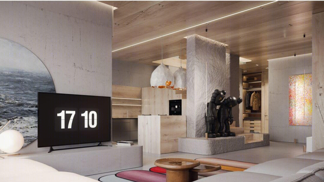 乌克兰 200㎡住宅变身现代四层公寓,Sergey Makhno Architects 打造自然艺术空间-39
