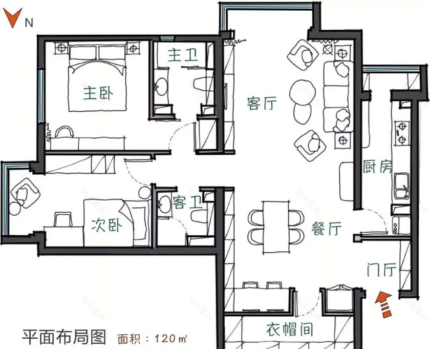 玖雅 120 平现代风家居设计-7