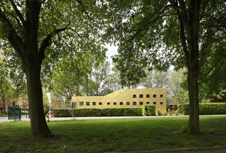 比利时全金色面板覆盖的图书馆丨plus office architects-16