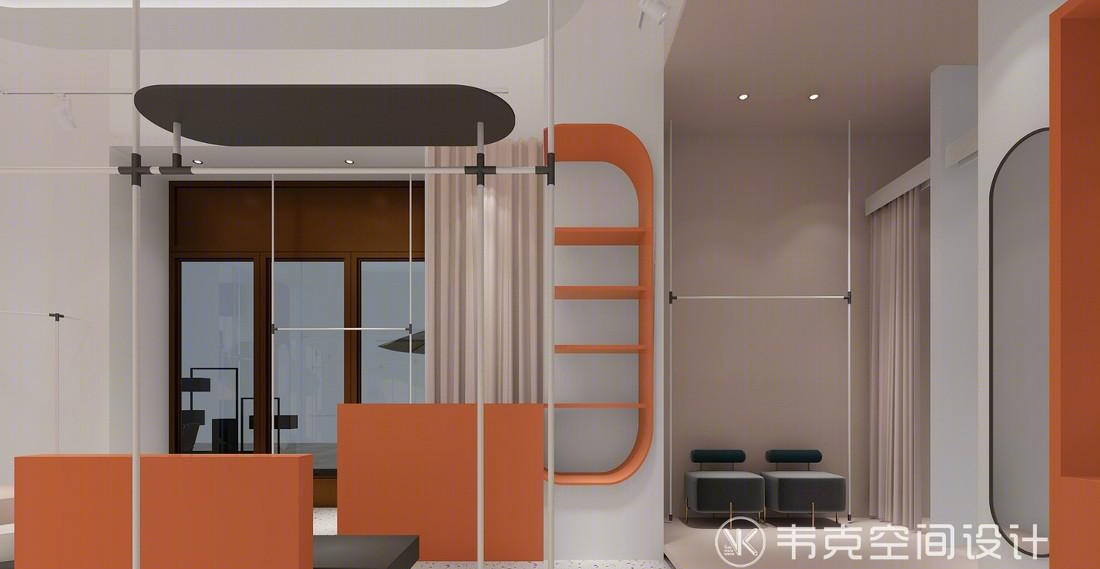 韦克丨服装店撞上时尚橙,设计诠释温馨浪漫-7