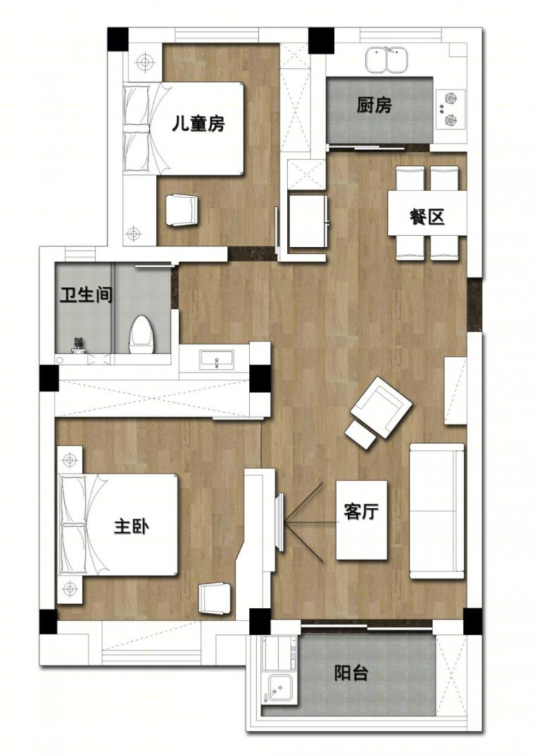 丹阳碧水兰庭木色有声的清新住宅-29