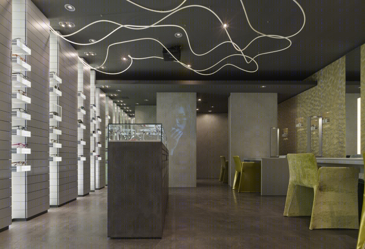 巴黎 Carlotti 光学精品店 | 金属灰墙壁展示豪华镜框-26