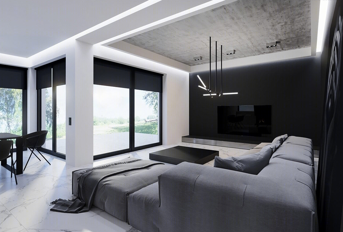 Studio Light Design--黑白灰现代简约住宅，简单不失精致！-15