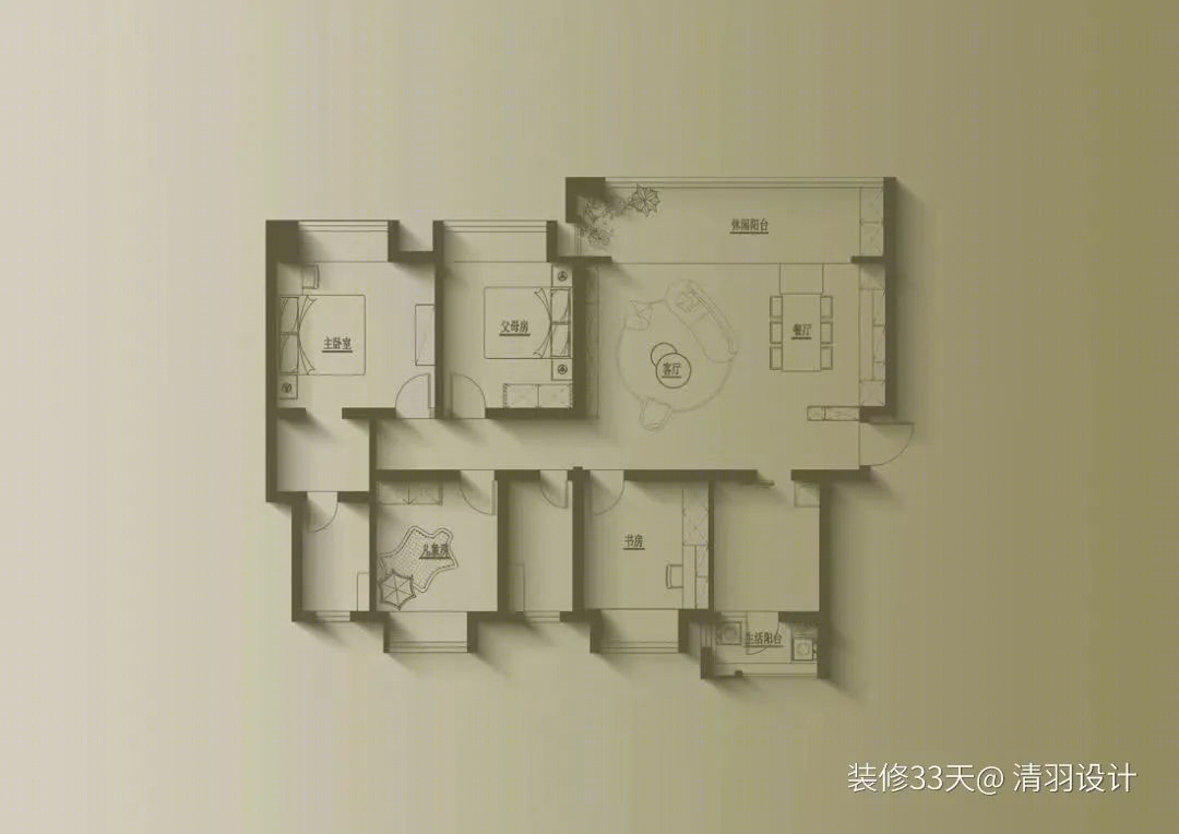 明媚混搭四室丨中国成都丨清羽设计-5