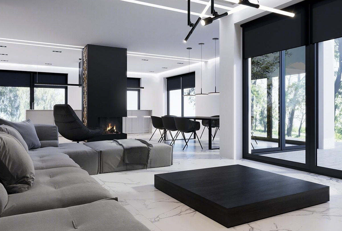 Studio Light Design--黑白灰现代简约住宅，简单不失精致！-17