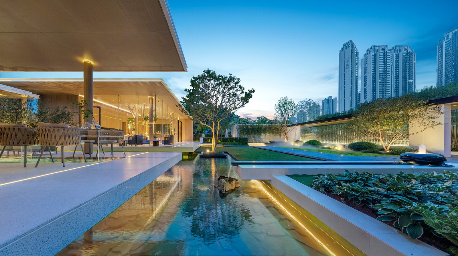 深圳中海·汇德理住宅区景观，现代简约都市绿洲-8